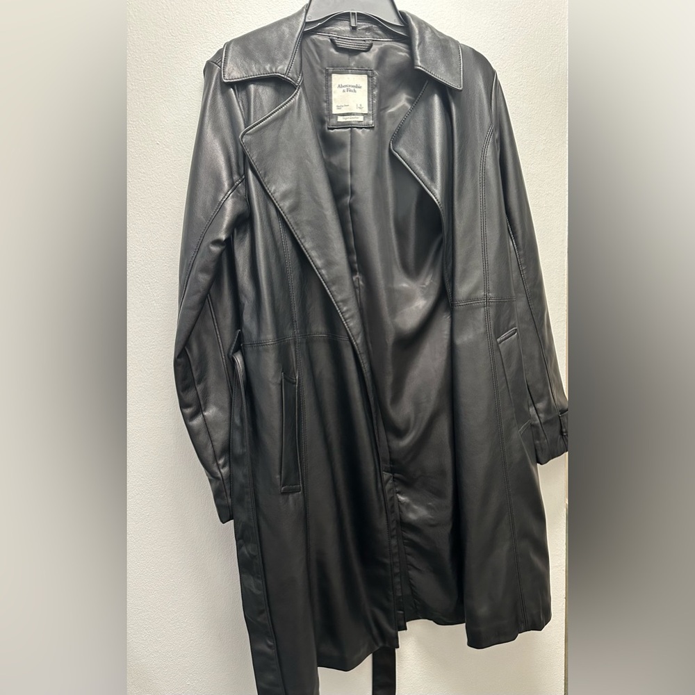 Abercrombie & Fitch faux Leather Belted Coat